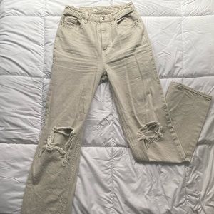 Pacsun high rise jeans, distressed at the knees